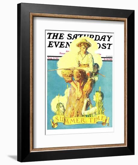 "Summertime, 1933" Saturday Evening Post Cover, August 5,1933-Norman Rockwell-Framed Giclee Print