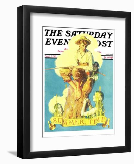 "Summertime, 1933" Saturday Evening Post Cover, August 5,1933-Norman Rockwell-Framed Giclee Print