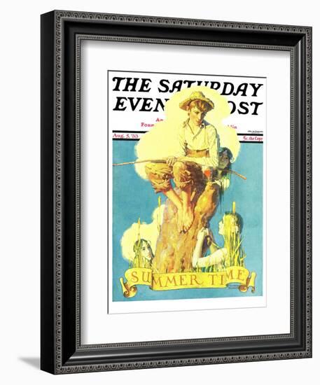 "Summertime, 1933" Saturday Evening Post Cover, August 5,1933-Norman Rockwell-Framed Giclee Print