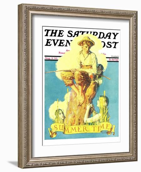 "Summertime, 1933" Saturday Evening Post Cover, August 5,1933-Norman Rockwell-Framed Giclee Print