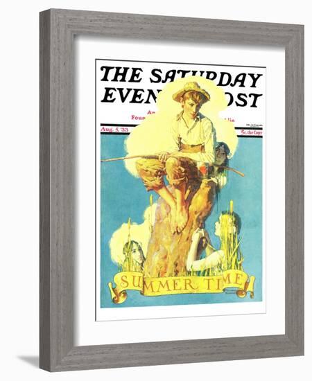 "Summertime, 1933" Saturday Evening Post Cover, August 5,1933-Norman Rockwell-Framed Giclee Print