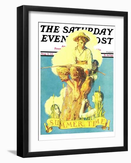 "Summertime, 1933" Saturday Evening Post Cover, August 5,1933-Norman Rockwell-Framed Giclee Print