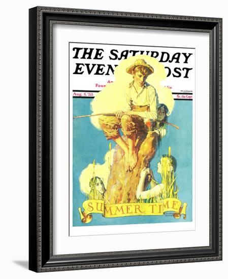 "Summertime, 1933" Saturday Evening Post Cover, August 5,1933-Norman Rockwell-Framed Giclee Print