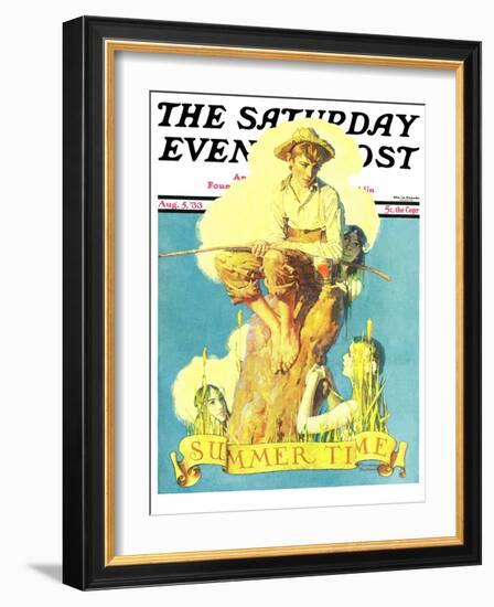 "Summertime, 1933" Saturday Evening Post Cover, August 5,1933-Norman Rockwell-Framed Giclee Print