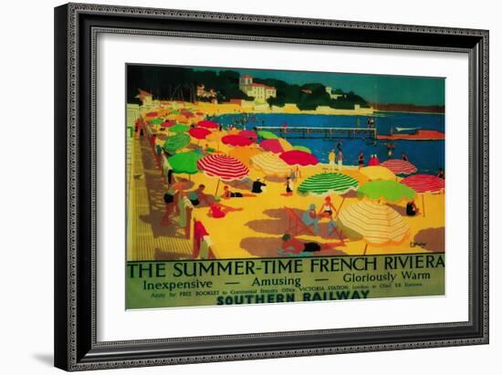 Summertime French Riviera Vintage Poster - Europe-Lantern Press-Framed Art Print