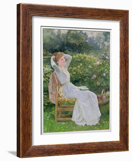 Summertime: Portrait of the Artist's Wife, Hannah-Edward Killingworth Johnson-Framed Giclee Print