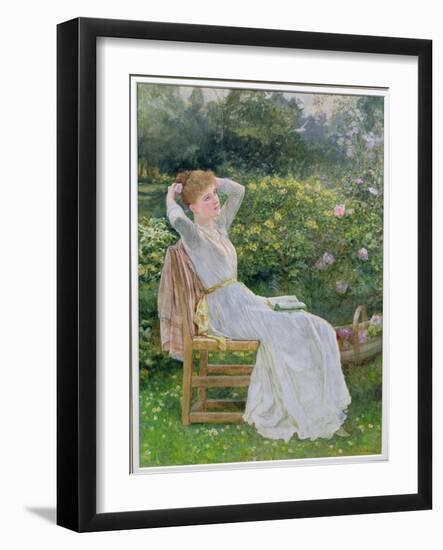 Summertime: Portrait of the Artist's Wife, Hannah-Edward Killingworth Johnson-Framed Giclee Print