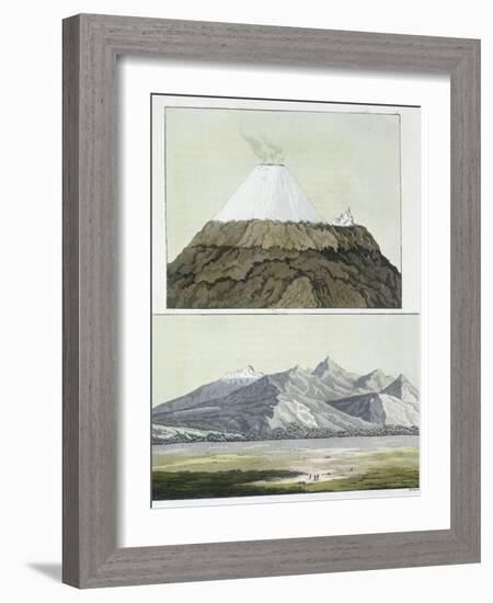 Summit of Cotopaxi, and the Eruption of Cotopaxi, 1803, Published 1820s-30s-Friedrich Alexander Baron Von Humboldt-Framed Giclee Print