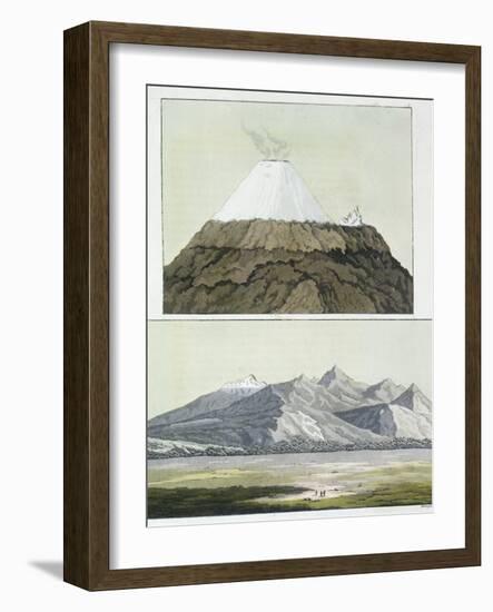 Summit of Cotopaxi, and the Eruption of Cotopaxi, 1803, Published 1820s-30s-Friedrich Alexander Baron Von Humboldt-Framed Giclee Print