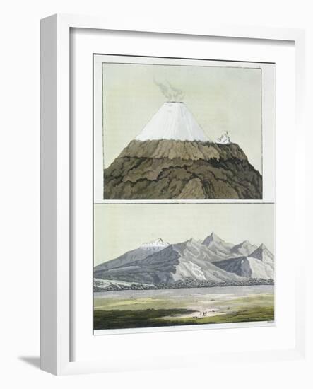 Summit of Cotopaxi, and the Eruption of Cotopaxi, 1803, Published 1820s-30s-Friedrich Alexander Baron Von Humboldt-Framed Giclee Print