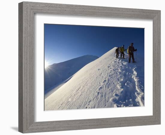 Summit Ridge of Mont Blanc at 4810M, Chamonix, French Alps, France, Europe-Christian Kober-Framed Photographic Print