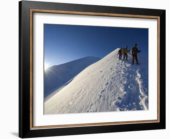 Summit Ridge of Mont Blanc at 4810M, Chamonix, French Alps, France, Europe-Christian Kober-Framed Photographic Print