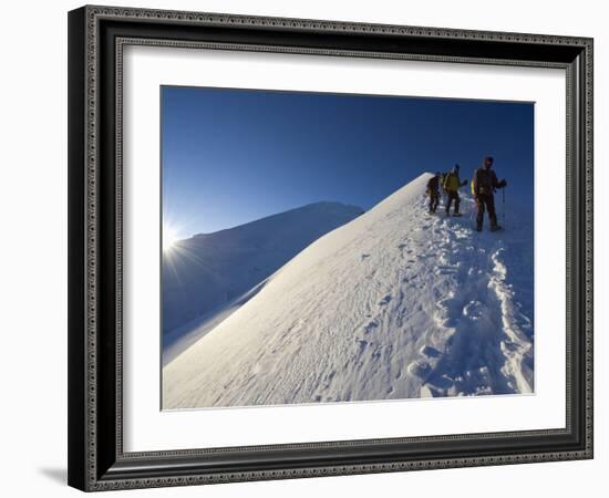 Summit Ridge of Mont Blanc at 4810M, Chamonix, French Alps, France, Europe-Christian Kober-Framed Photographic Print