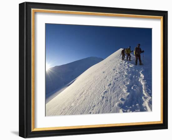 Summit Ridge of Mont Blanc at 4810M, Chamonix, French Alps, France, Europe-Christian Kober-Framed Photographic Print