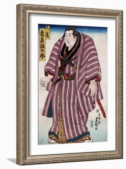 Sumo Wrestler Zogahana Nadagoro, Japanese Wood-Cut Print-Lantern Press-Framed Art Print