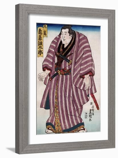 Sumo Wrestler Zogahana Nadagoro, Japanese Wood-Cut Print-Lantern Press-Framed Art Print