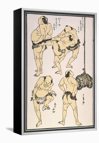 Sumo Wrestlers, 1817-Katsushika Hokusai-Framed Premier Image Canvas