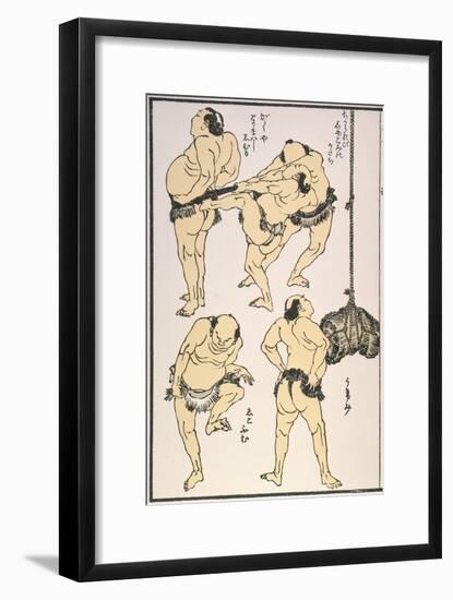 Sumo Wrestlers, 1817-Katsushika Hokusai-Framed Giclee Print