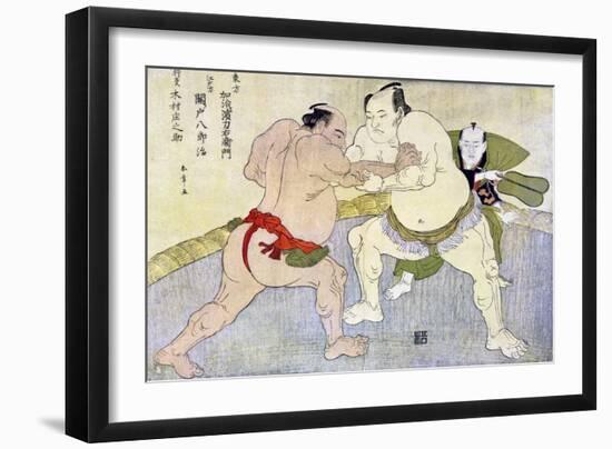 Sumo Wrestlers, 1897-null-Framed Giclee Print