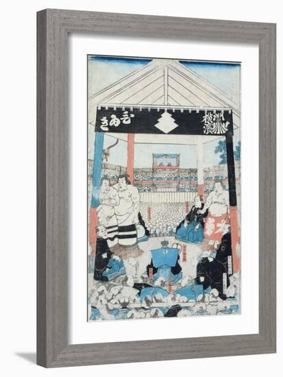 Sumo Wrestlers About to Begin a Match-null-Framed Giclee Print