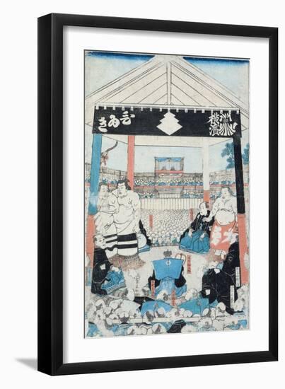 Sumo Wrestlers About to Begin a Match-null-Framed Giclee Print