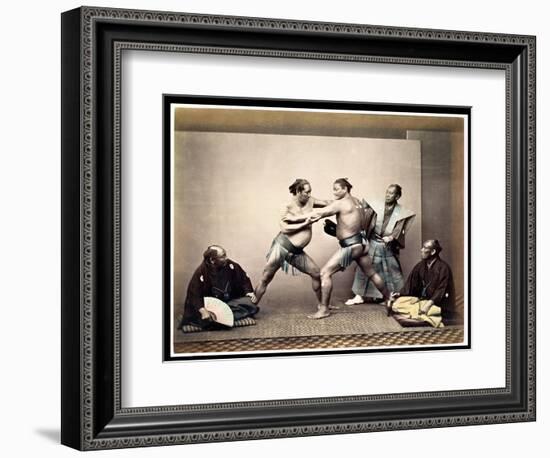 Sumo Wrestlers, c.1870-80-Felice Beato-Framed Giclee Print