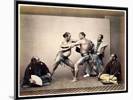 Sumo Wrestlers, c.1870-80-Felice Beato-Mounted Giclee Print