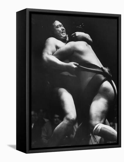 Sumo Wrestlers During Match-Bill Ray-Framed Premier Image Canvas