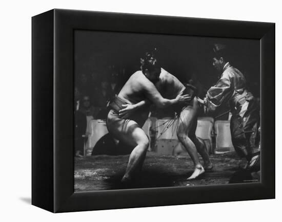 Sumo Wrestlers During Match-Bill Ray-Framed Premier Image Canvas