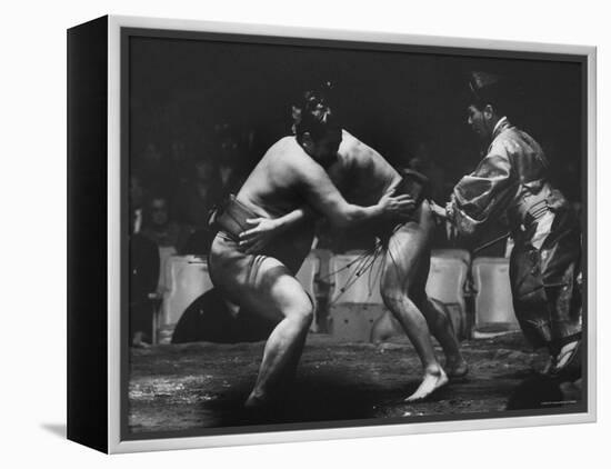 Sumo Wrestlers During Match-Bill Ray-Framed Premier Image Canvas