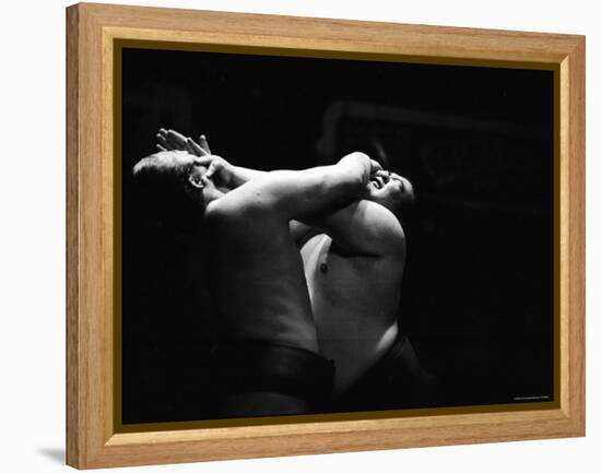 Sumo Wrestlers During Match-Bill Ray-Framed Premier Image Canvas