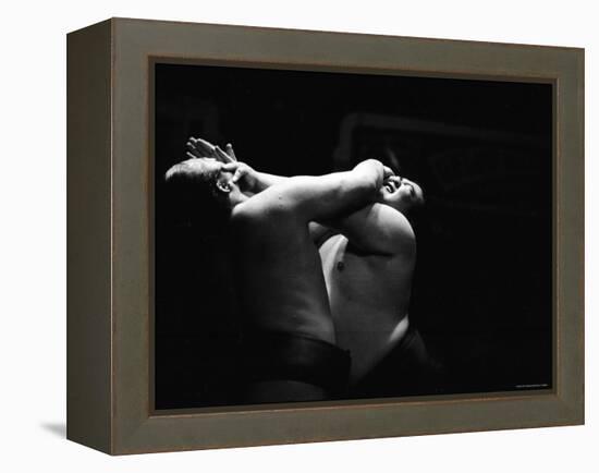 Sumo Wrestlers During Match-Bill Ray-Framed Premier Image Canvas