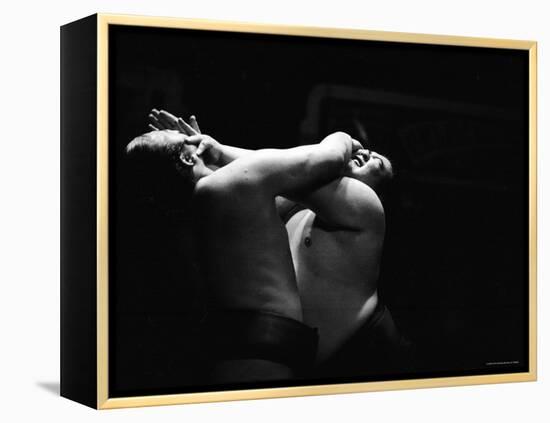 Sumo Wrestlers During Match-Bill Ray-Framed Premier Image Canvas