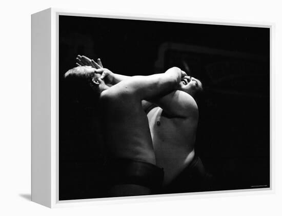 Sumo Wrestlers During Match-Bill Ray-Framed Premier Image Canvas