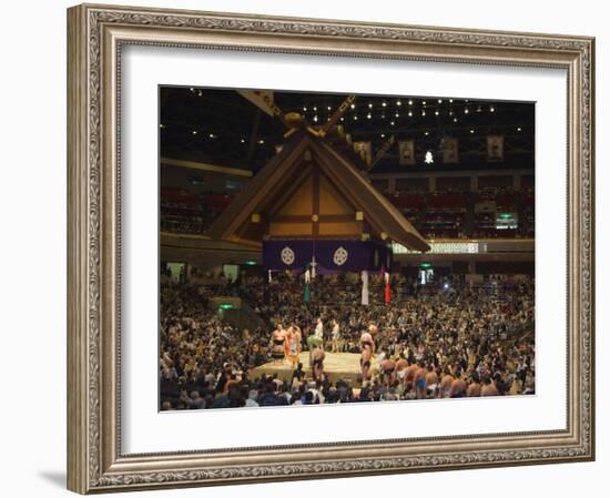 Sumo Wrestlers, Kokugikan Hall Stadium, Tokyo, Japan-Christian Kober-Framed Photographic Print