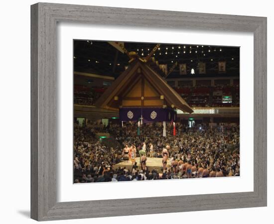 Sumo Wrestlers, Kokugikan Hall Stadium, Tokyo, Japan-Christian Kober-Framed Photographic Print