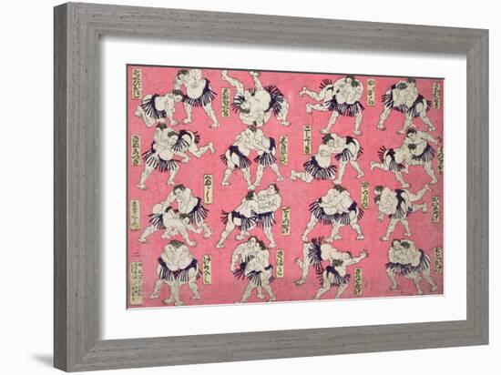 Sumo Wrestlers-null-Framed Giclee Print