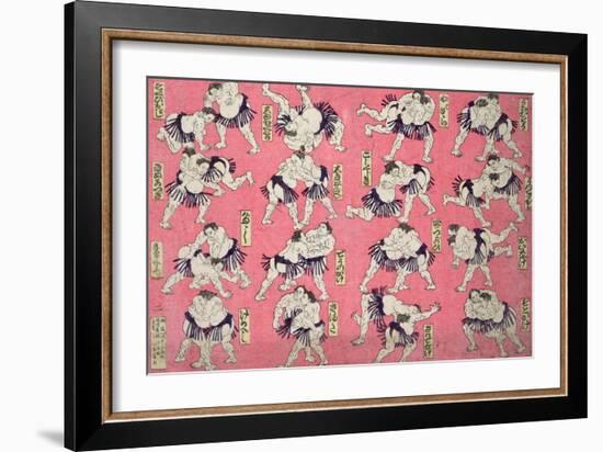 Sumo Wrestlers--Framed Giclee Print