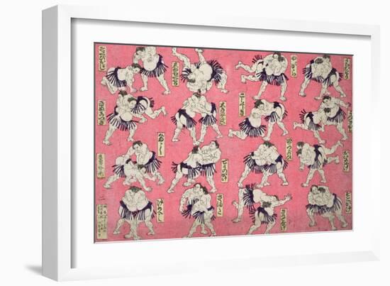 Sumo Wrestlers-null-Framed Giclee Print