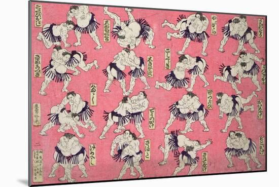 Sumo Wrestlers-null-Mounted Giclee Print
