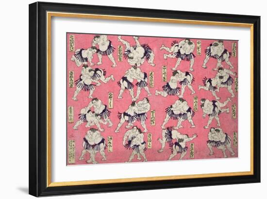 Sumo Wrestlers--Framed Giclee Print