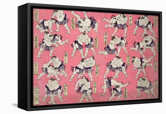 Sumo Wrestlers-null-Framed Premier Image Canvas