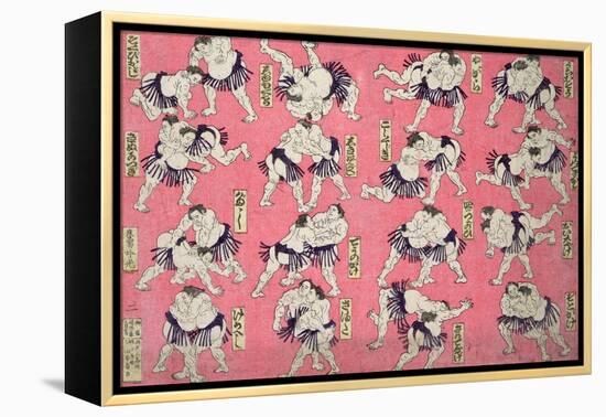 Sumo Wrestlers-null-Framed Premier Image Canvas