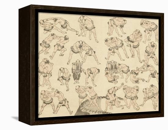 Sumo Wrestlers-Katsushika Hokusai-Framed Premier Image Canvas