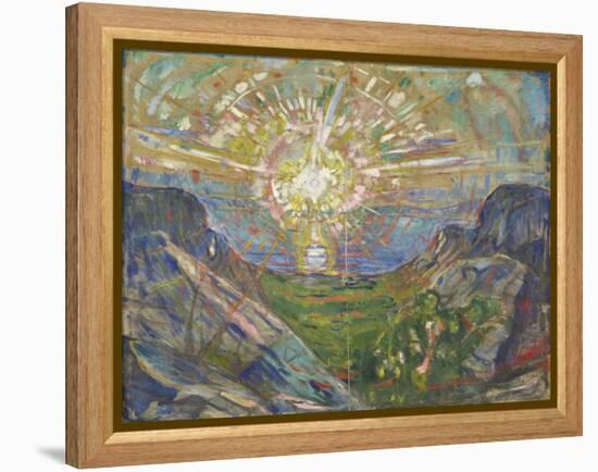 Sun, 1910-1913, by Edvard Munch, 1863-1944, Norwegian Expressionist painting,-Edvard Munch-Framed Stretched Canvas