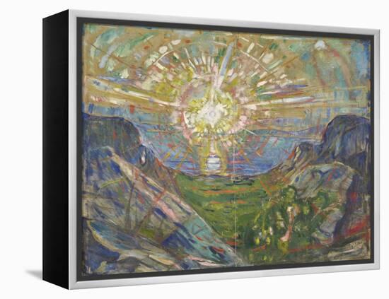 Sun, 1910-1913, by Edvard Munch, 1863-1944, Norwegian Expressionist painting,-Edvard Munch-Framed Stretched Canvas