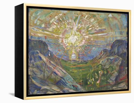 Sun, 1910-1913, by Edvard Munch, 1863-1944, Norwegian Expressionist painting,-Edvard Munch-Framed Stretched Canvas