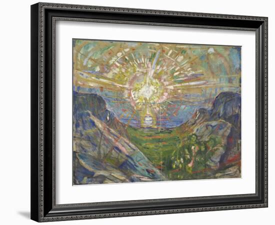 Sun, 1910-1913, by Edvard Munch, 1863-1944, Norwegian Expressionist painting,-Edvard Munch-Framed Art Print