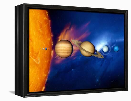 Sun And Its Planets-Detlev Van Ravenswaay-Framed Premier Image Canvas