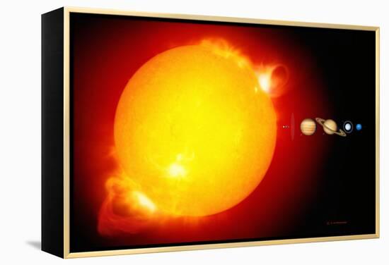 Sun And Its Planets-Detlev Van Ravenswaay-Framed Premier Image Canvas